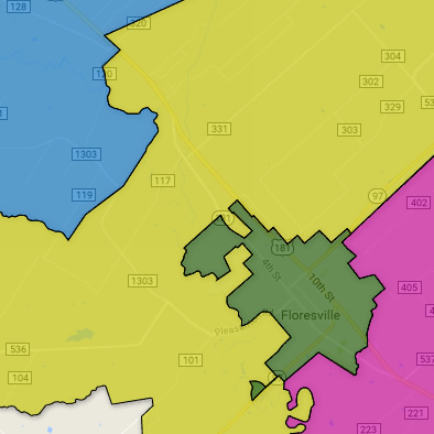 Map of Service territory - Floresville Electric Light & Power System